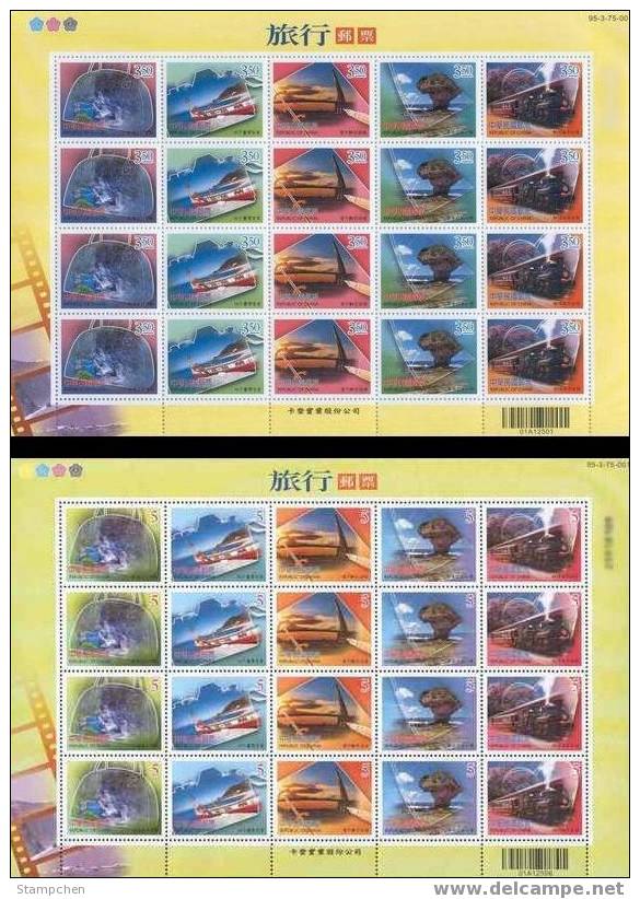 2006 Greeting Stamps Sheets Travel Camera Train Waterfall Canoe Park Sailboat - Photographie