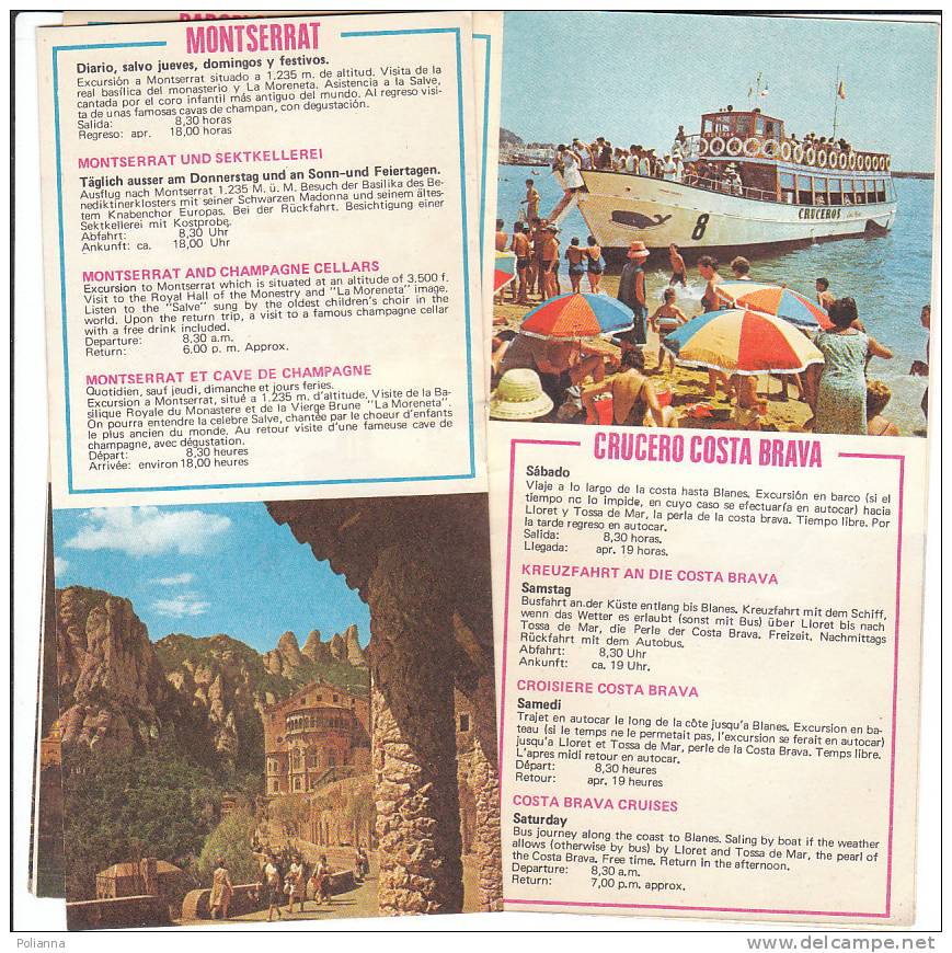 B0092 - Brochure Turistica SPAGNA - CAMPING TOURS 1973/BARCELONA/BARBACOA/CARRUSEL/TORO - Turismo, Viajes