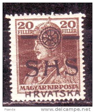 Yugoslavia Croatia 1918 Mino 67 MNH ** Shifted Print - Unused Stamps
