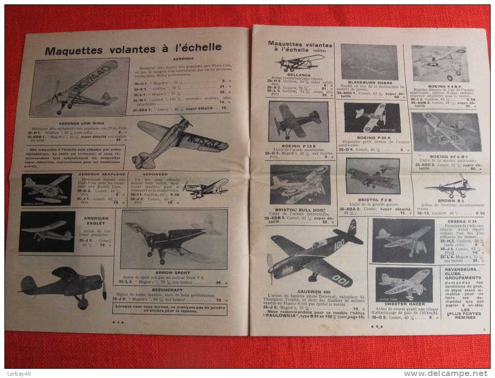 Catalogue Jouets Hornstein Avions Et Bateaux Aout 1938 - Catálogos