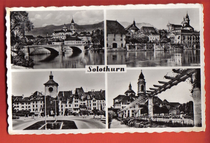 M575 Solothurn Soleure, Multivues.Cachet Gerlafingen 1959. Perrochet 10389 - Soleure