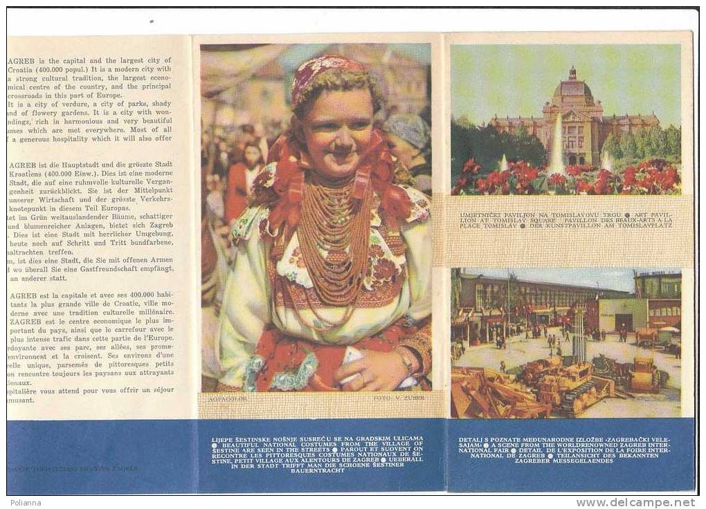 B0094 - Brochure Turistica JUGOSLAVIA - HRVATSKA - ZAGREB Anni ´60/Hotel Esplanade/Foro Internazionale Di Zagreb - Turismo, Viajes