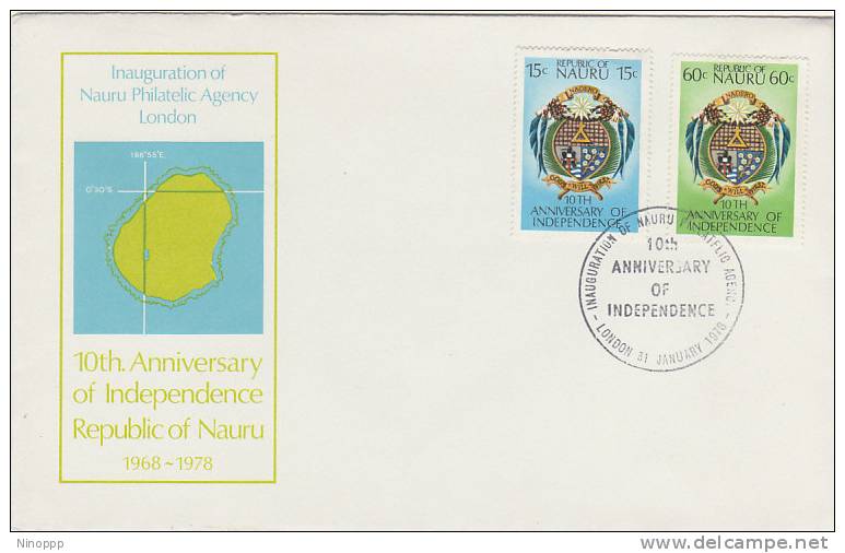 Nauru-1978 10th Anniversary Of Independence   FDC - Nauru