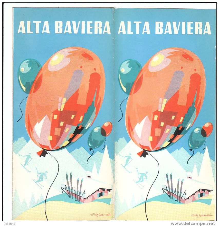 B0096 - Brochure Turistica GERMANIA-ALTA BAVIERA 1958/ Cartina Figurata - Turismo, Viaggi