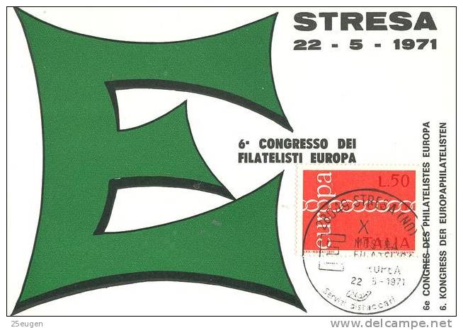 ITALY  1971  EUROPA CEPT SPECIAL POSTMARK - 1971