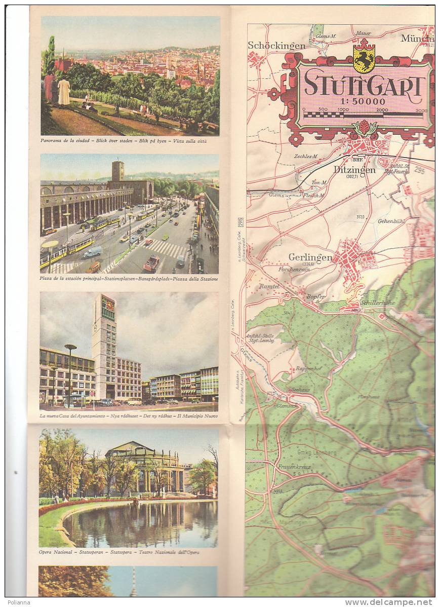 B0097 - Brochure Turistica GERMANIA-STUTTGART-STOCCARDA  Anni '50/Stabilimento Balneare D'acqua Minerale Leuze - Tourisme, Voyages