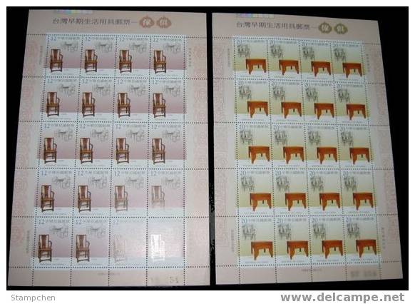 Rep China 2003 Early Furniture Stamps Sheets Chair Table Bed - Other & Unclassified