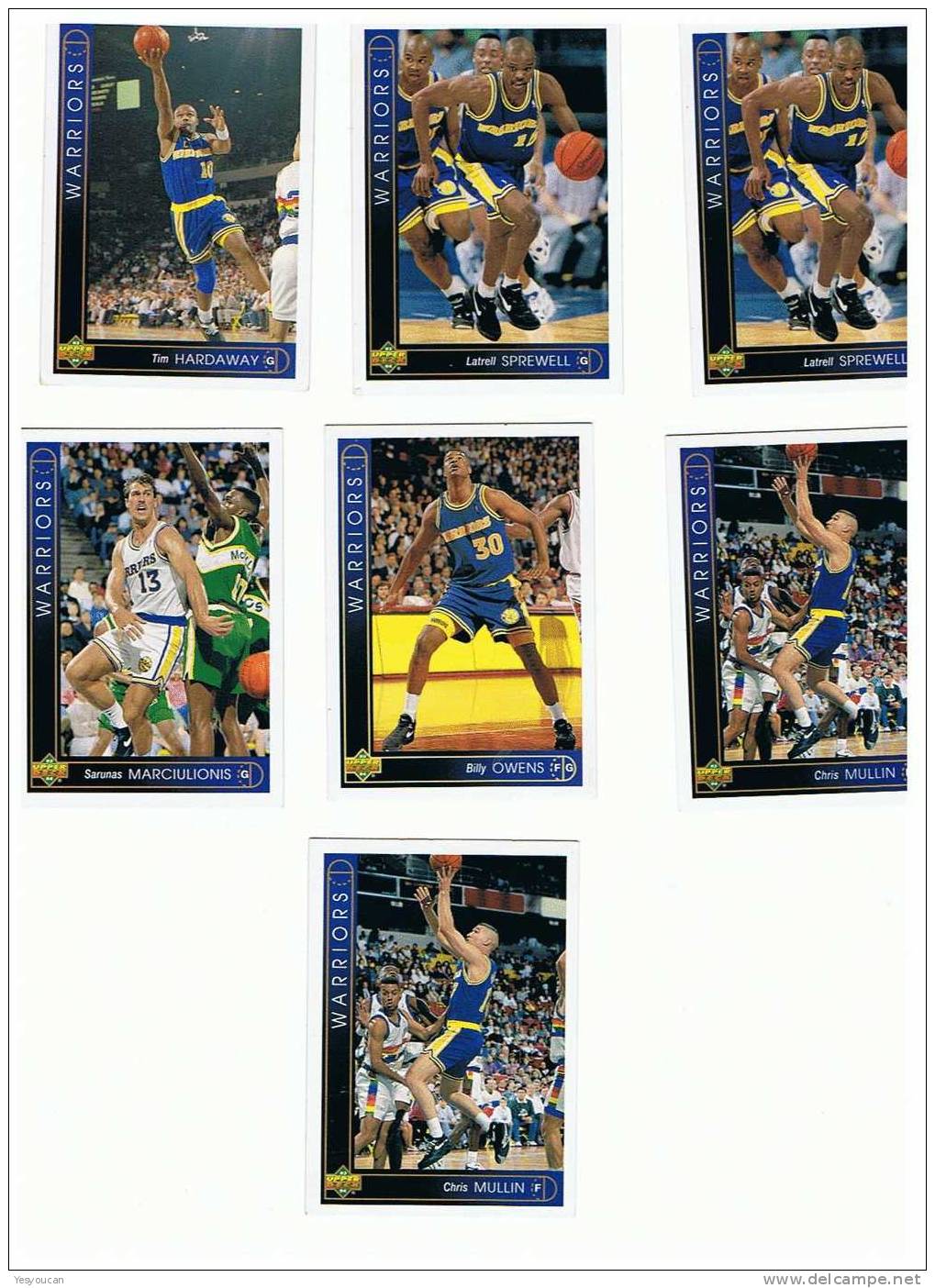 1992-93 Upper Deck Basketball Cards (WARRIORS 7) - Lots