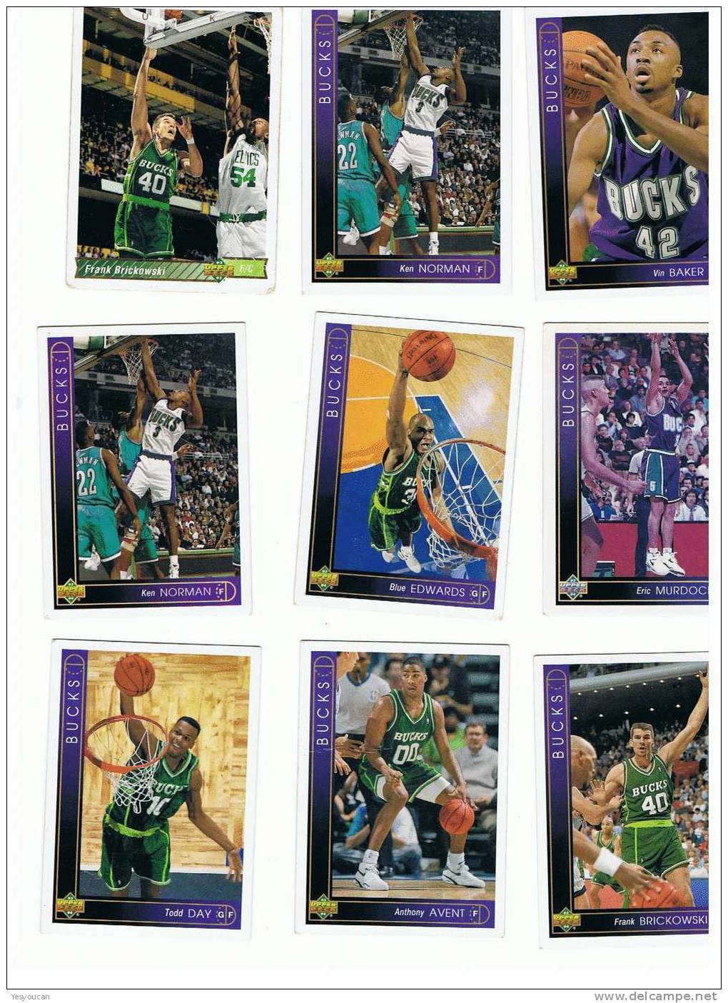 1992-93 Upper Deck Basketball Cards (BUCKS 9) - Verzamelingen