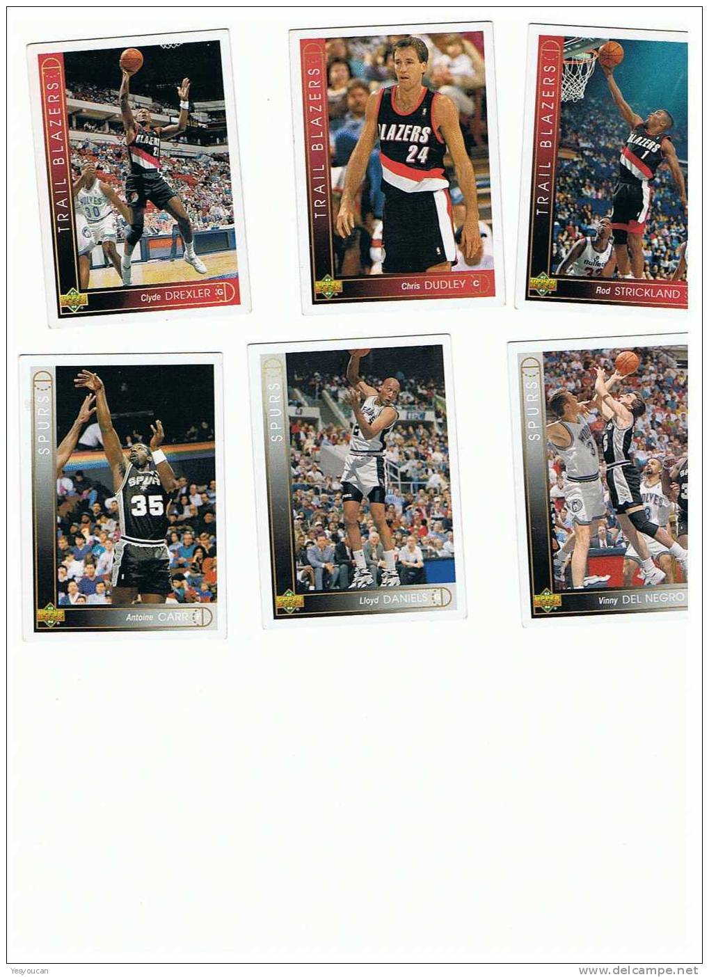 1992-93 Upper Deck Basketball Cards (SPURS & TRAIL BLAZERS 6) - Lotti