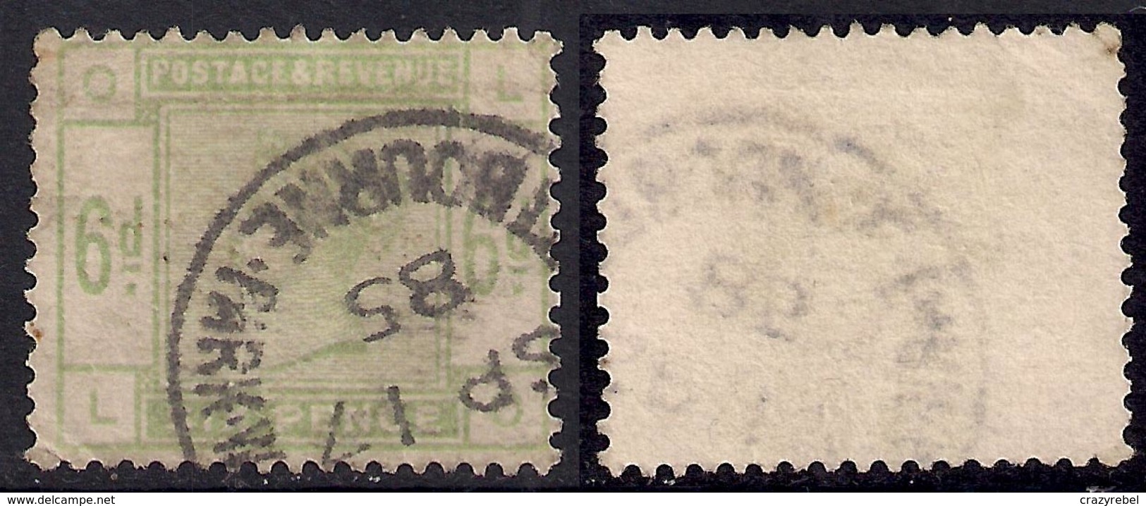GB 1883 - 84  QV 6d  Dull Green Used Stamp ( L & O ) SG 194 CV £240 ( A1 ) - Oblitérés