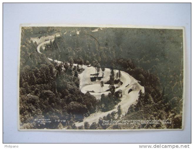 Real Photo    The Loop Newfoundland Highway Great Smokey Mts National Park   1938 Cancel - Sonstige & Ohne Zuordnung