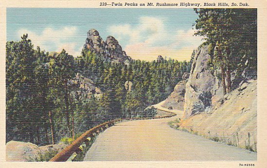 Twin Peaks On Mt. Rushmore Highway, Black Hills, South Dakota - Mount Rushmore