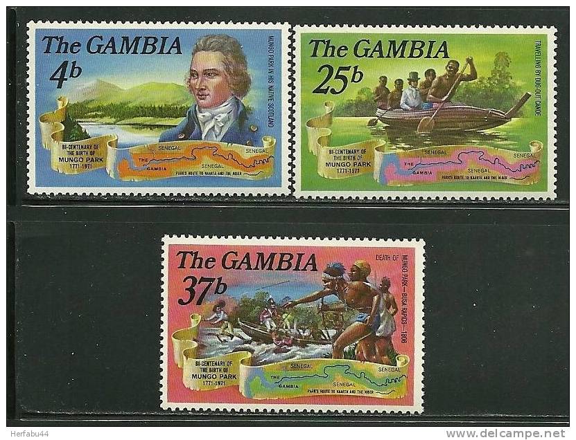 Gambia      "Explorer"    Set   SC# 270-72 MNH** - Gambia (1965-...)