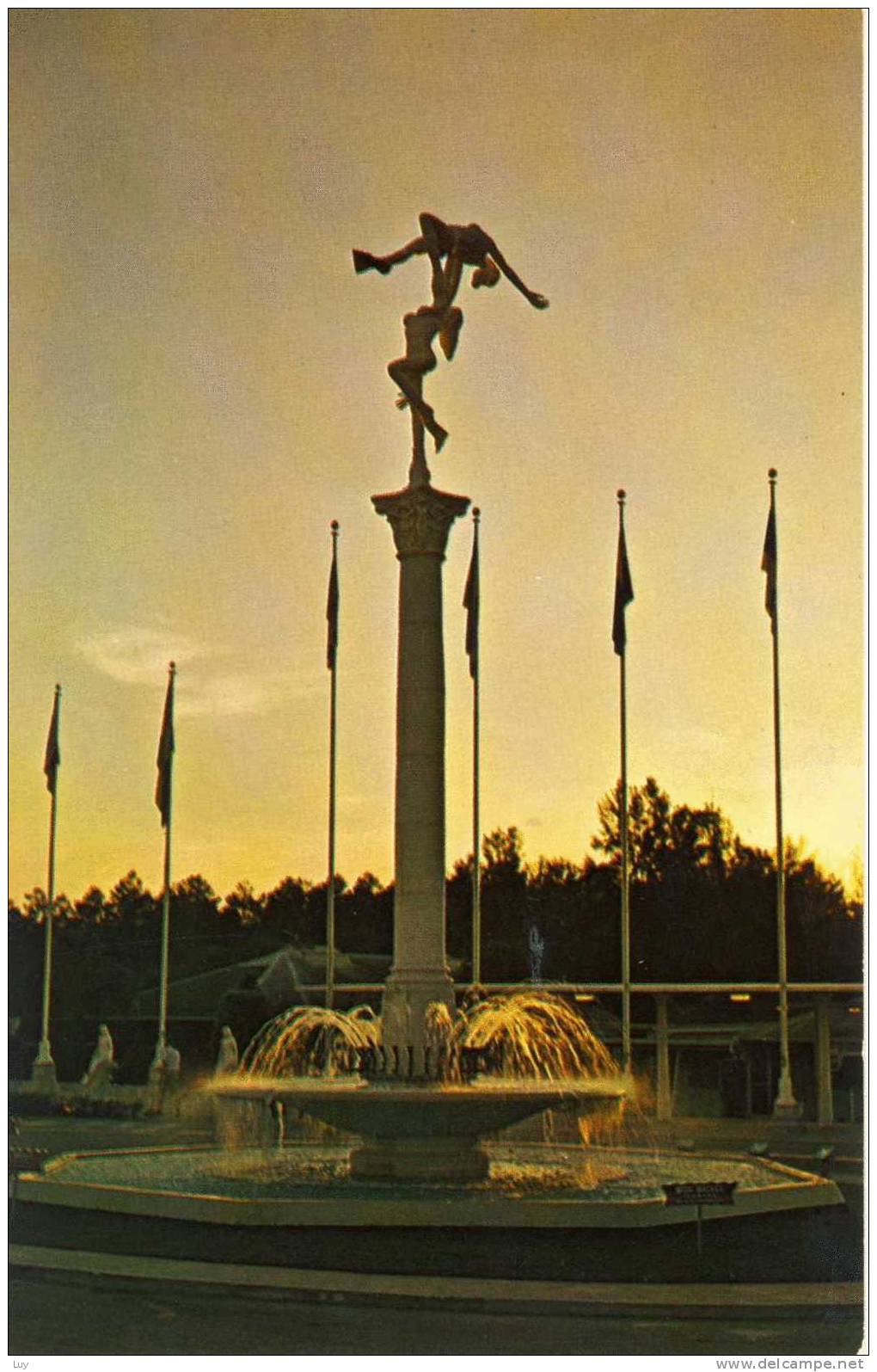 MERMAID FOUNTAIN And Adagio, Florida - Weeki Wachee, Sunset On The South's Newest Landmark, - Sculptures