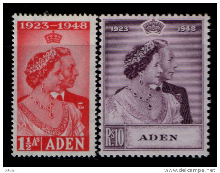 ADEN / 1949 / ROYAL SILVER WEDDING / SG 30/31 / MH / VF/ 2 SCANS . - Aden (1854-1963)