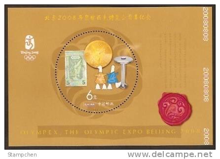 China 2008-19m Opening Of Olympic Expo Beijing Stamp S/s Sport Greece Stamp On Stamp - Neufs