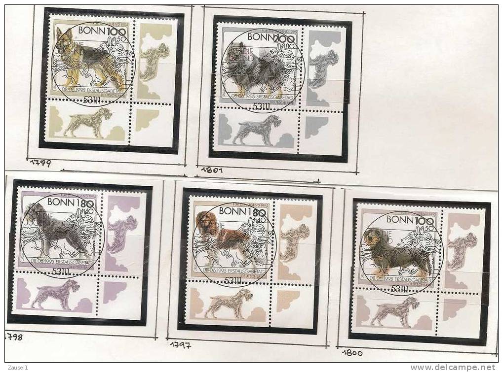 Jugendmarken  Hunde1995 Michel 1797 Ff. Kompletter Satz - Gebraucht