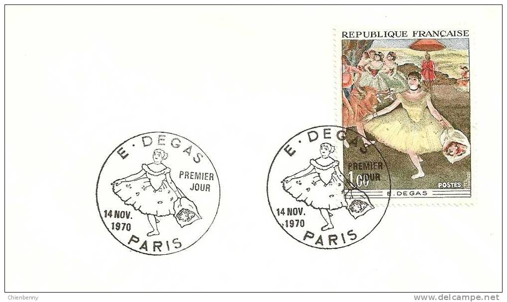 1er JOUR E.DEGAS PARIS 1970 - Briefe U. Dokumente