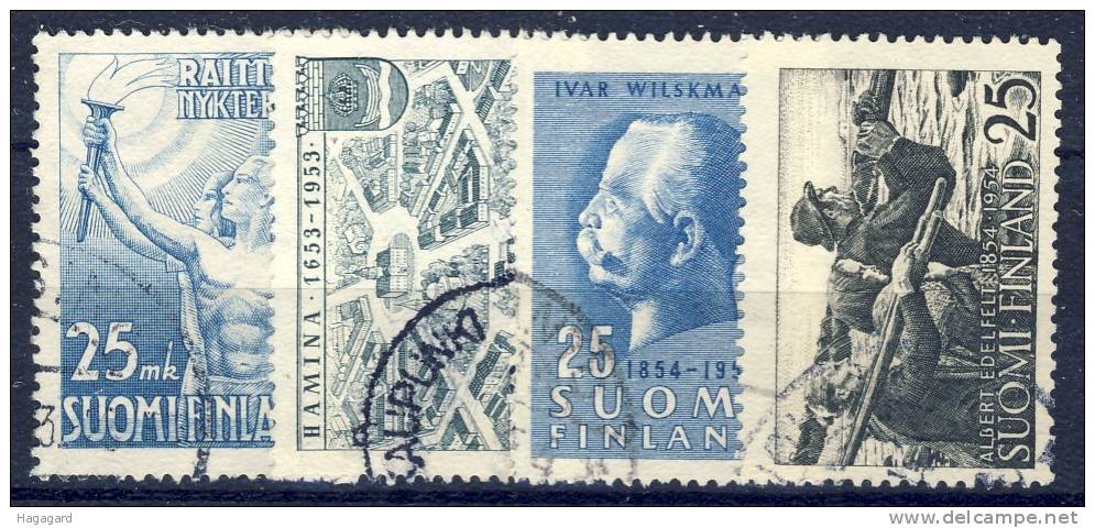 Finland 1953-54. 4 Different. Cancelled(o) - Used Stamps