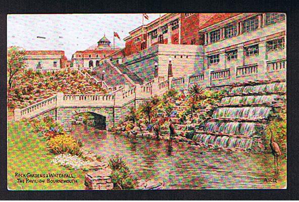 RB 569 - ARQ A.R. Quinton J. Salmon Postcard - Rock Gardens & Waterfall The Pavilion Bournemouth Dorset - Bournemouth (from 1972)