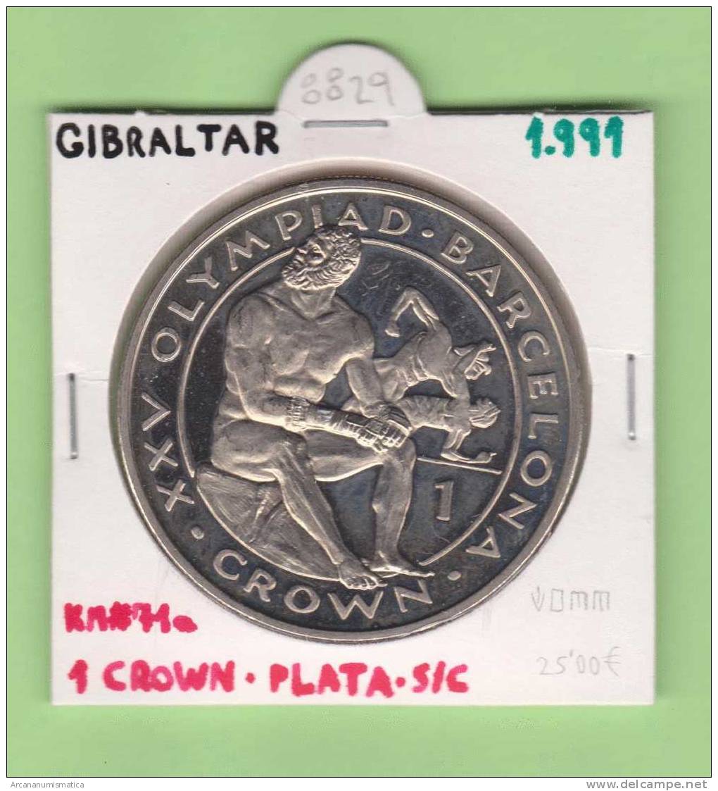 GIBRALTAR   1  CROWN   1.991  PLATA/SILVER   KM#71a    DL-8829 - Gibraltar