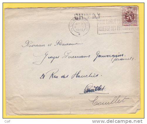 288A Op Brief Met Stempel CHARLEROI Met Naamstempel (Griffe) CHIMAY - Linear Postmarks