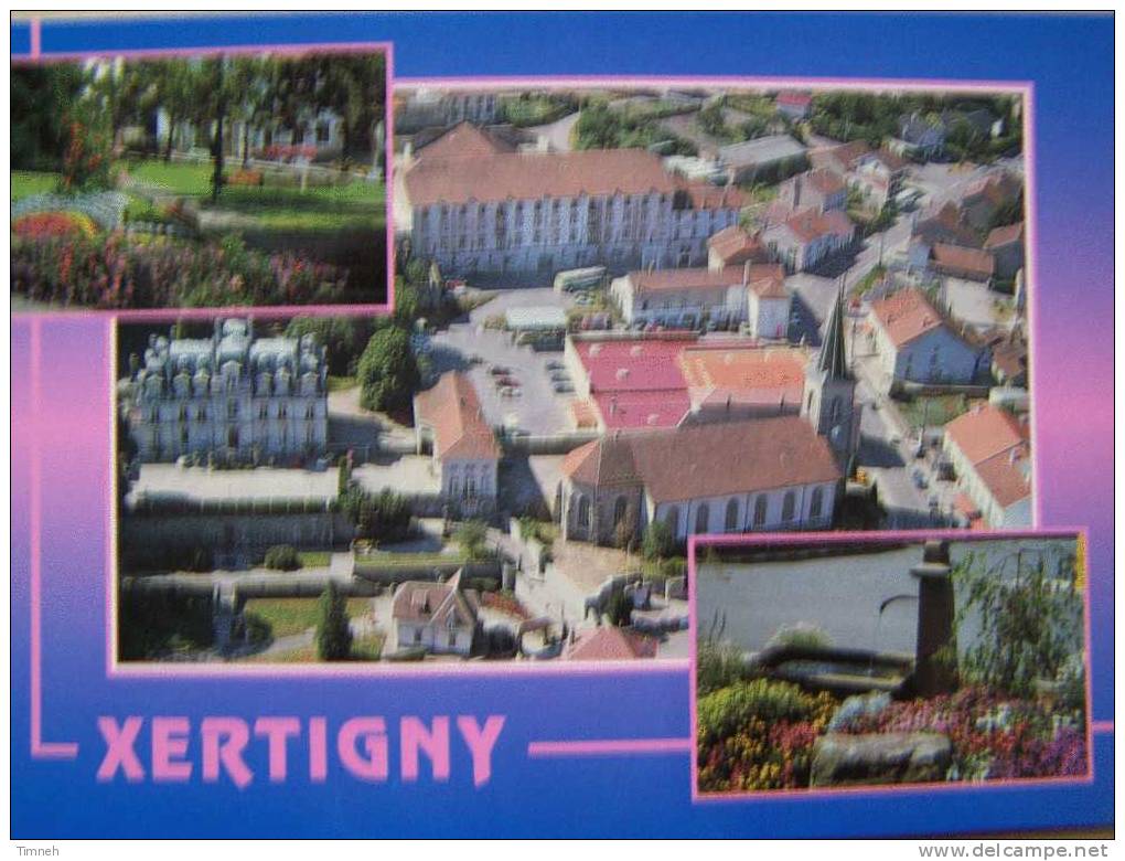 XERTIGNY-vue Générale-la Fontaine-Place Michel Bidaud-Nos Belles Vosges-château-église - Xertigny