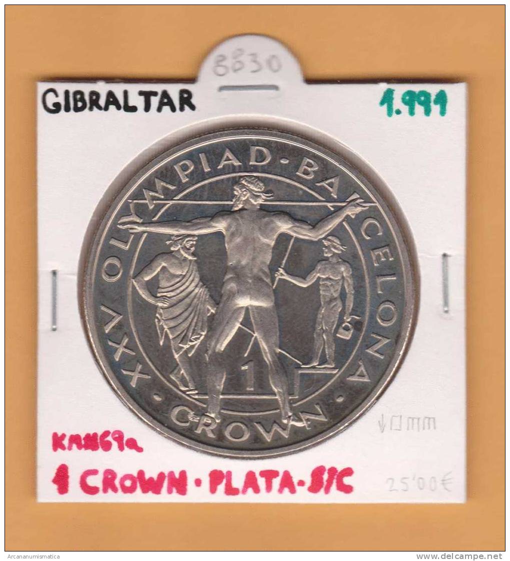 GIBRALTAR   1  CROWN   1.991  PLATA/SILVER   KM#69a    DL-8830 - Gibraltar