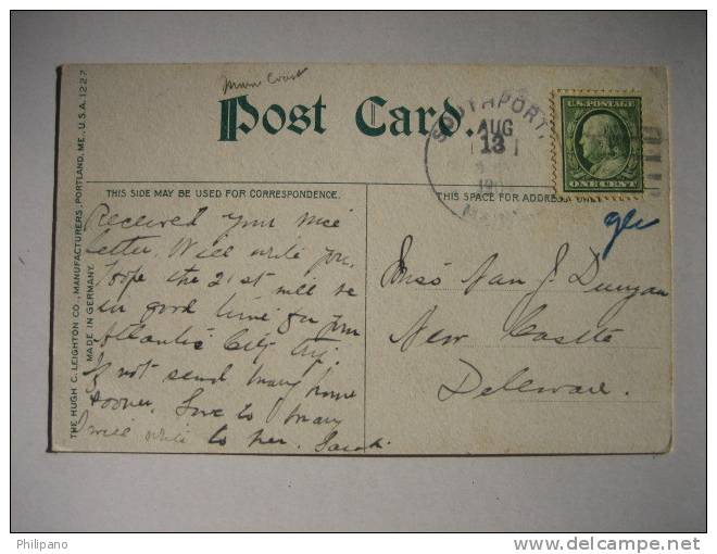 Light House       Maine Burnt Island Light  1909 Cancel - Other & Unclassified