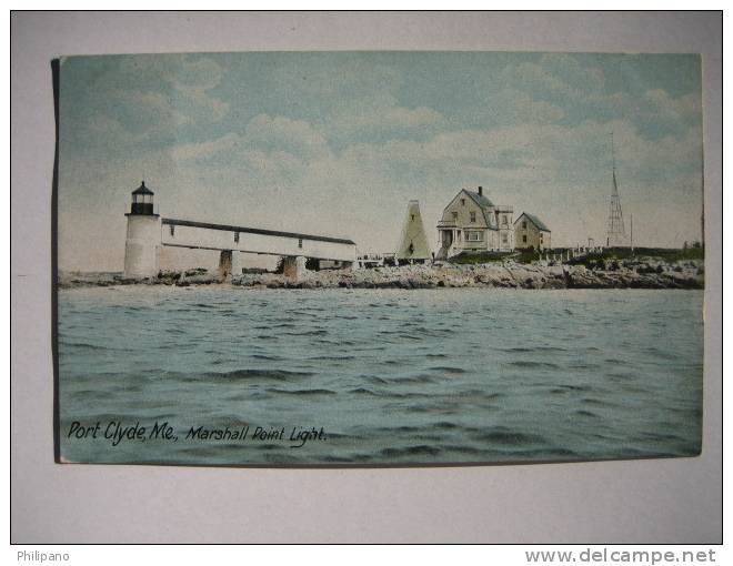 Light House      Port Clyde Me  Marshall Point Light    1908 Cancel - Autres & Non Classés