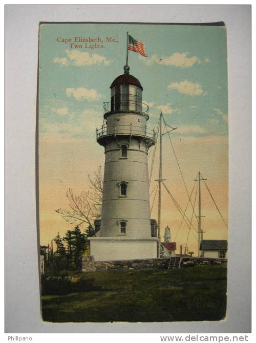 Light House       Cape Elizabeth Me  Two Lights  Circa 1907 - Andere & Zonder Classificatie