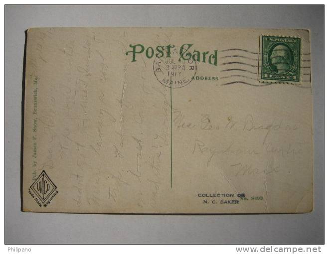 Light House   Breakwater Light Rockland Me    1917 Cancel Cancel - Other & Unclassified