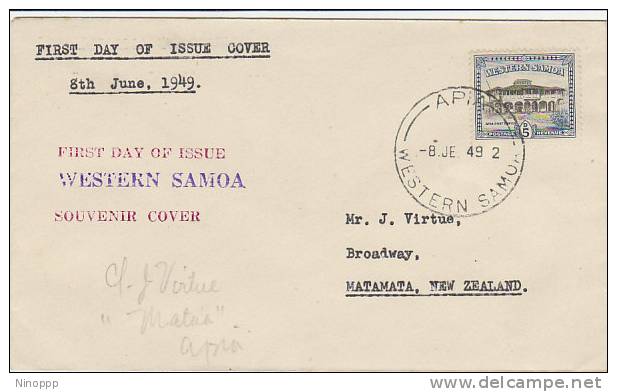 Samoa-1948 5d Apia Post Office FDC - Samoa (Staat)