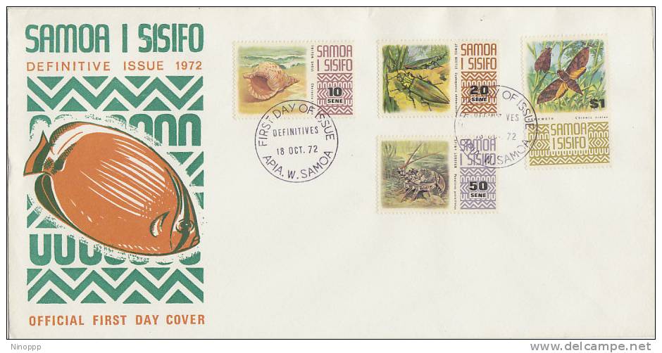 Samoa-1972 Definitive, Dated 18 Oct 72, Part II FDC - Samoa