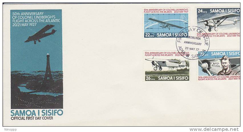 Samoa-1977 Lindbergh Flight 50th Anniversary FDC - Samoa