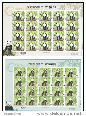 2009 Cute Animal Stamps Sheets – Giant Panda Fauna Bear Bamboo WWF - Collections, Lots & Séries