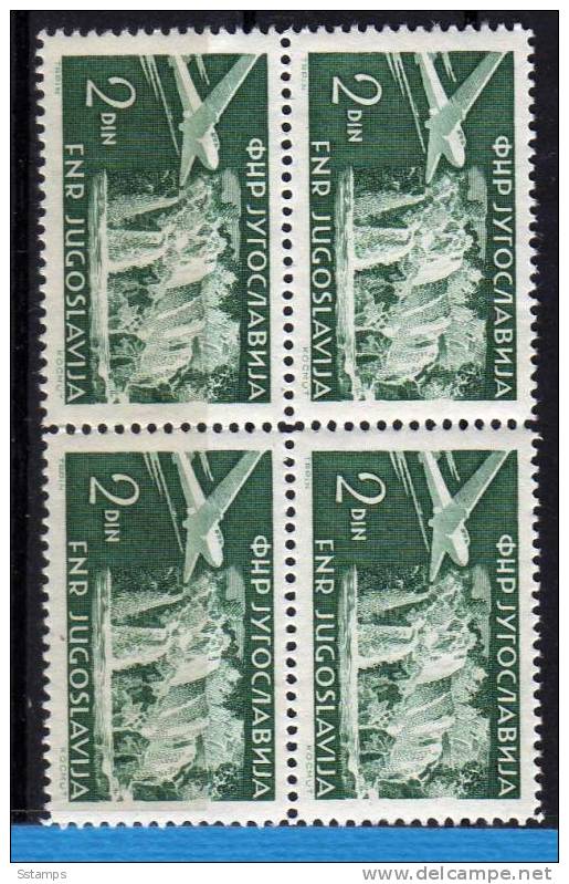 U-32  JUGOSLAVIA AEREI Waterfall RR MICHEL-NO 645 C- LINIEN ZAEHNUNG 12 1-2  NEVER HINGED - Imperforates, Proofs & Errors