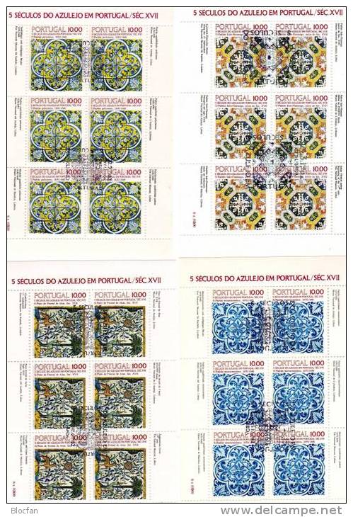 Azulejos 10 Esc.Wandkacheln II Keramik 1982 Portugal Block 38,4xKleinbogen+Satz O 35€ Kachel Vom Altar Bloc Sheet Bf Art - Feuilles Complètes Et Multiples