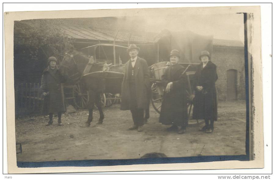 Pays De Herve - Photo Carte - Cour De Ferme Avec Attelage - Buggy   (b38) - Herve