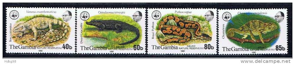 WAG Gambia 1981 Mi 430-33 Mnh Naturschutz: Tiere - Gambie (1965-...)