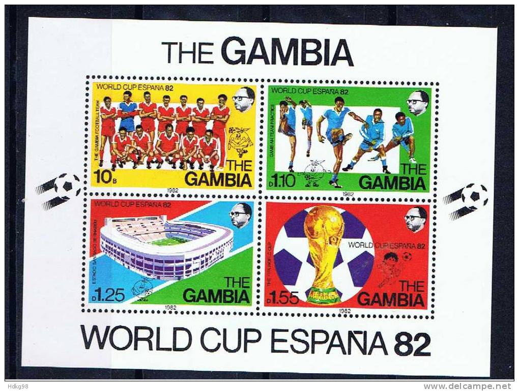 WAG+ Gambia 1982 Mi Bl. 6 - 441-44 Mnh Fußball-WM Spanien - Gambie (1965-...)