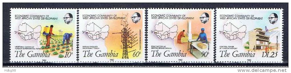 WAG Gambia 1982 Mi 449-52 Mnh Westafrikanische Wirtschaftsgemeinschaft - Gambia (1965-...)