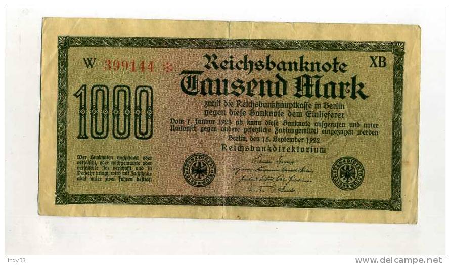 -ALLEMAGNE . 1000 M. 1922 - 1000 Mark