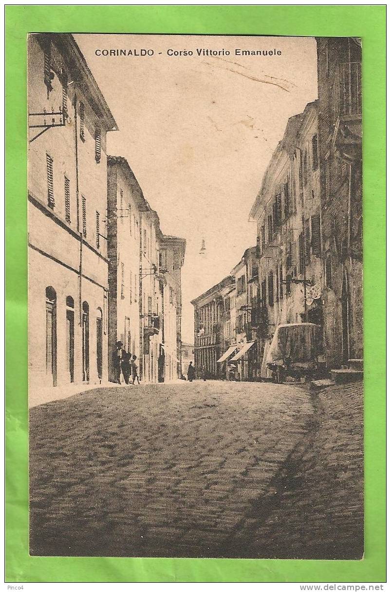 CORINALDO CORSO VITTORIO EMANUELE CARTOLINA FORMATO PICCOLO VIAGGIATA NEL 1925 - Ancona
