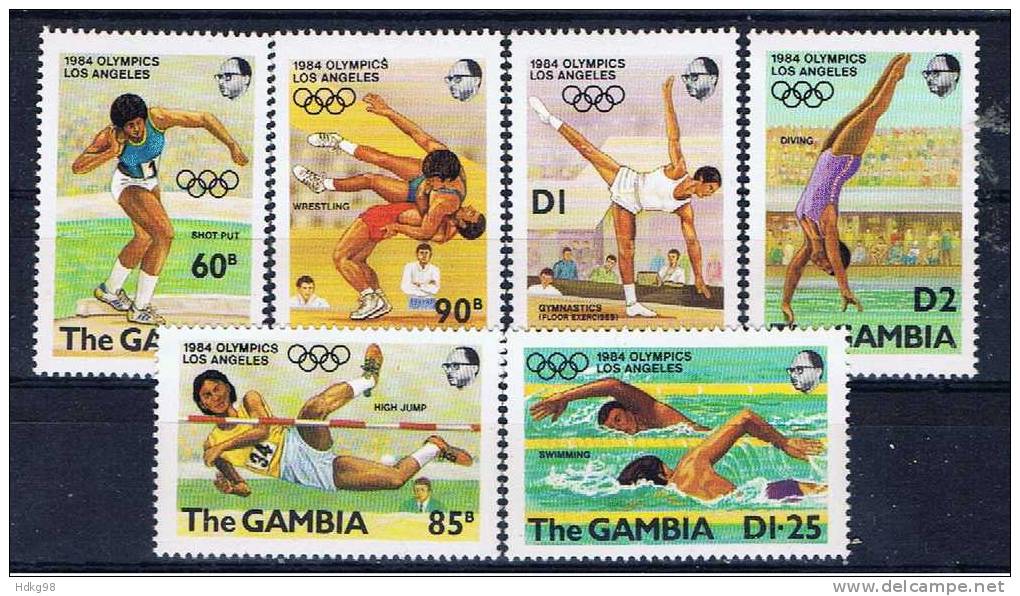 WAG+ Gambia 1984 Mi 500-05 Mnh Olympische Sommerspiele, Los Angeles - Gambia (1965-...)