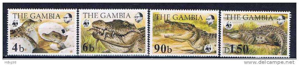 WAG Gambia 1984 Mi 517-20 Mnh Naturschutz: Nilkrokodil - Gambia (1965-...)