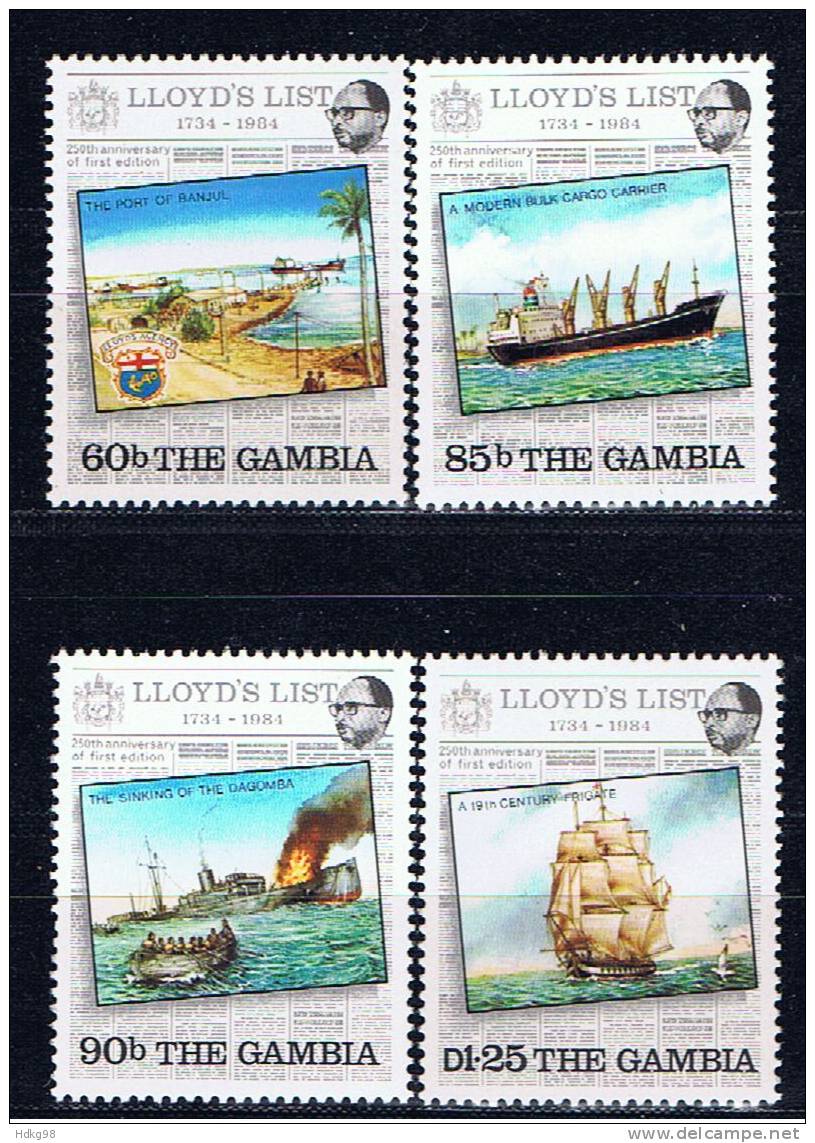 WAG+ Gambia 1984 Mi 525-28 Mnh Lloyd´s List: Schiffe - Gambia (1965-...)