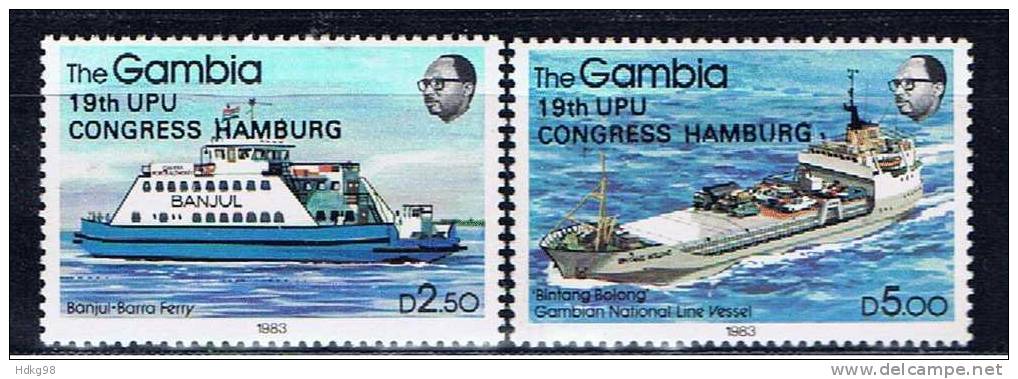 WAG+ Gambia 1984 Mi 529-30 Mnh Weltpostkongreß, Hamburg - Gambie (1965-...)