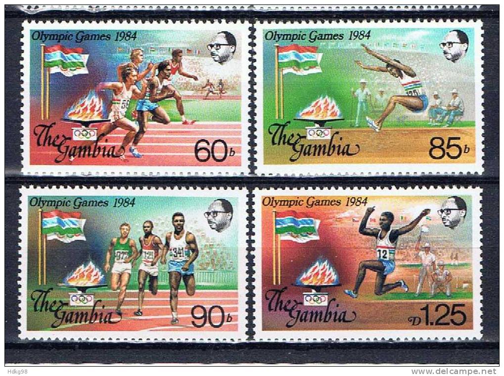 WAG+ Gambia 1984 Mi 531-34 Mnh Olympische Sommerspiele, Los Angeles - Gambie (1965-...)